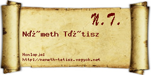Németh Tétisz névjegykártya